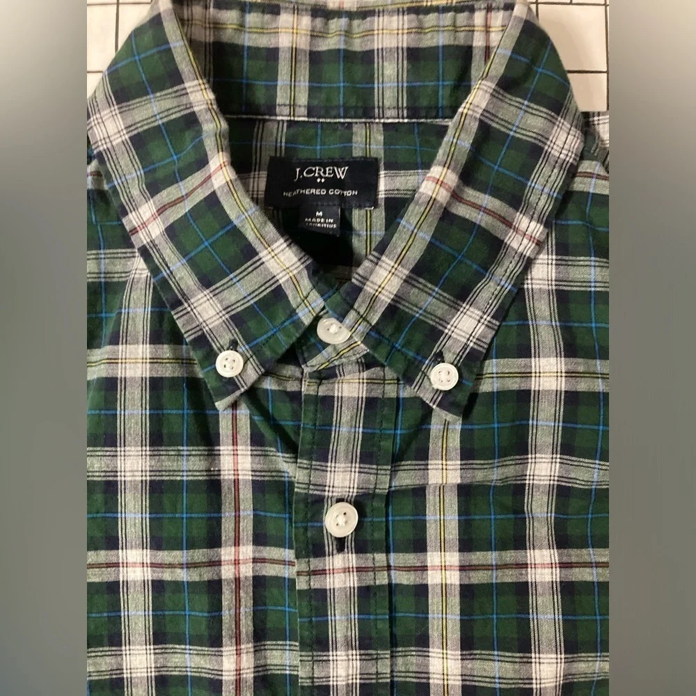 J. Crew Men’s‎ Medium Plaid Heathered Cotton Button Down Shirt